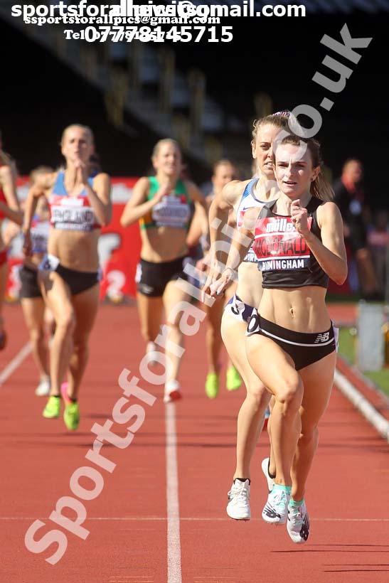 Womens 1500 metres, 2019 Muller British Championships, Alexander Stadium, Birmingham. Photo: David T. Hewitson/Sports for All Pics
